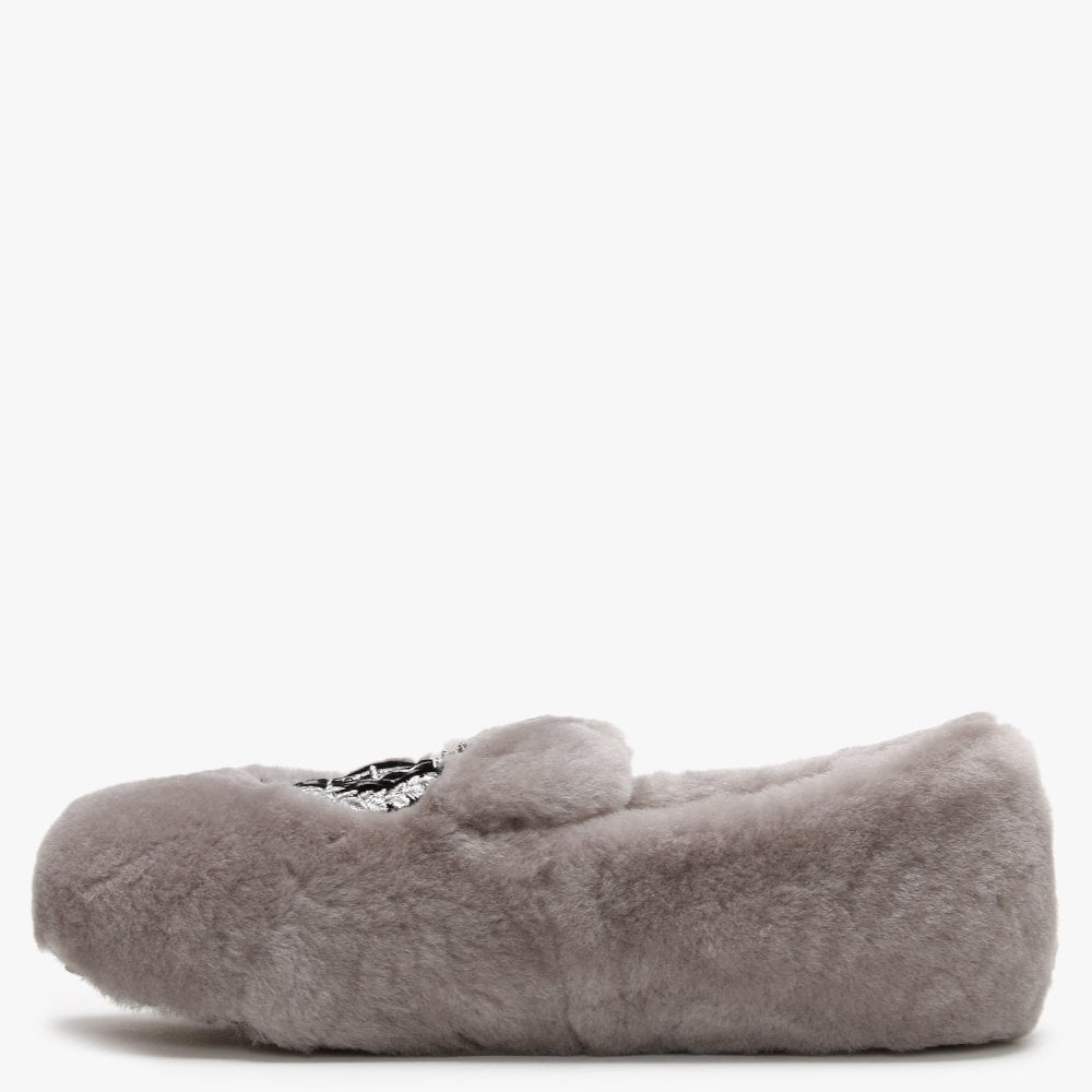 Harry Grey Sheepskin Slippers