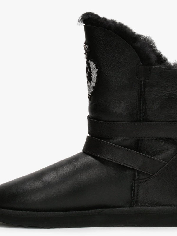 Pioneer Black Nappa Double-Face Sheepskin Ankle Boots