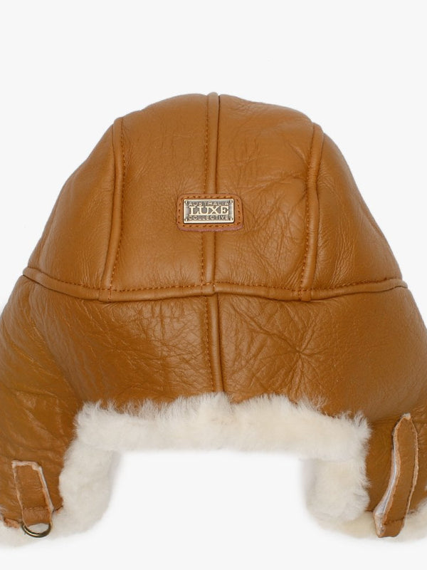 Raff Tan Nappa Double-Face Sheepskin Tapper Hat