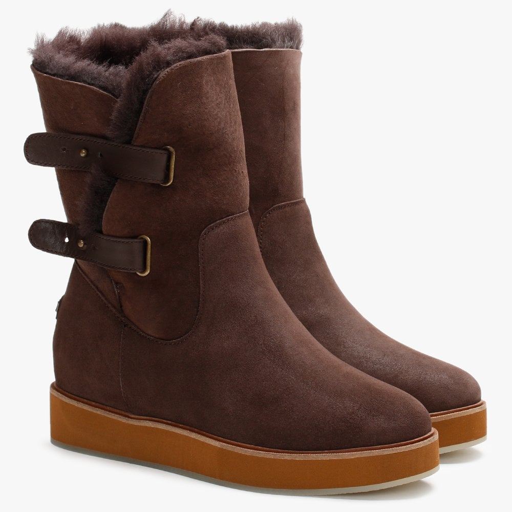 Bushmill Brown Double-Face Sheepskin Ankle Boots