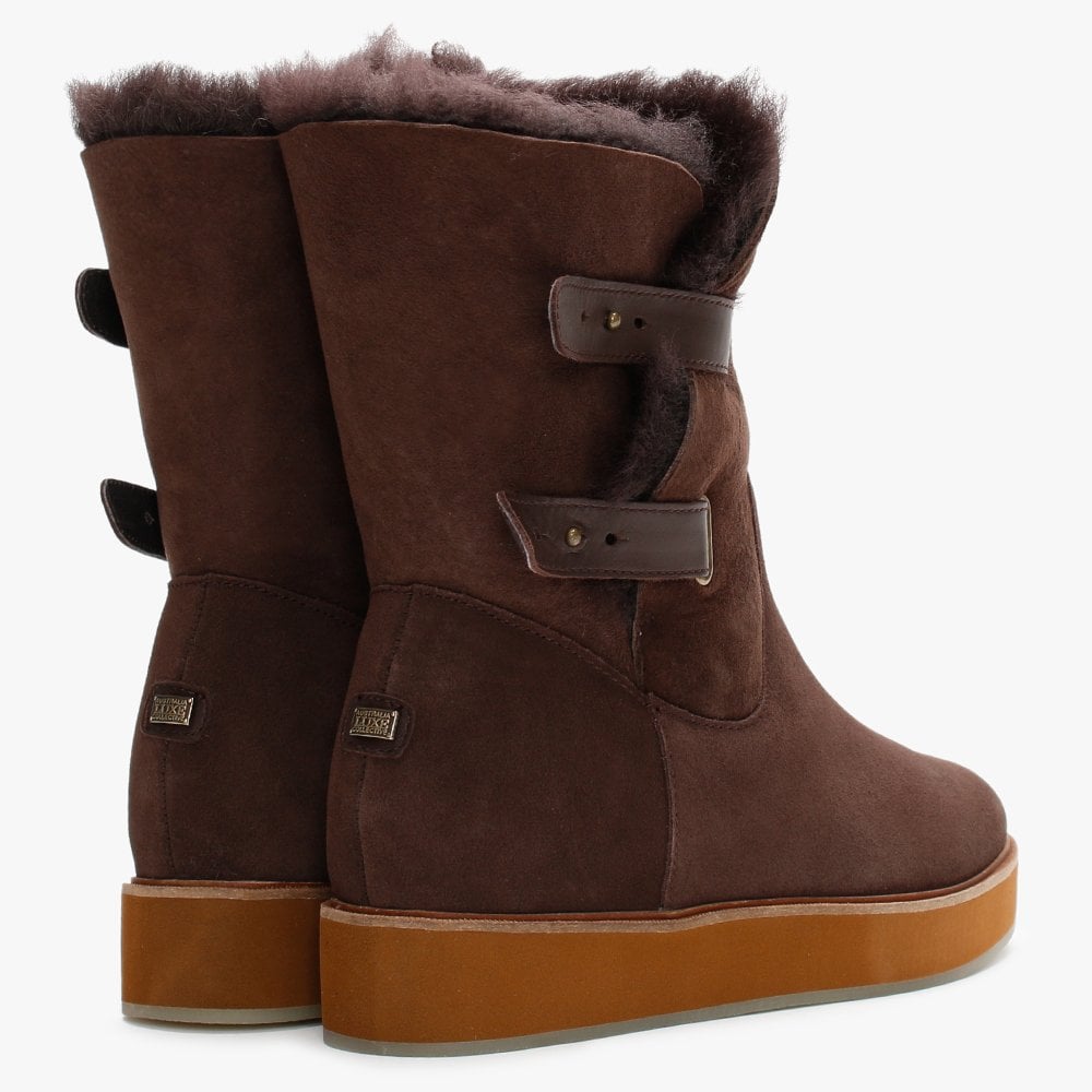 Bushmill Brown Double-Face Sheepskin Ankle Boots