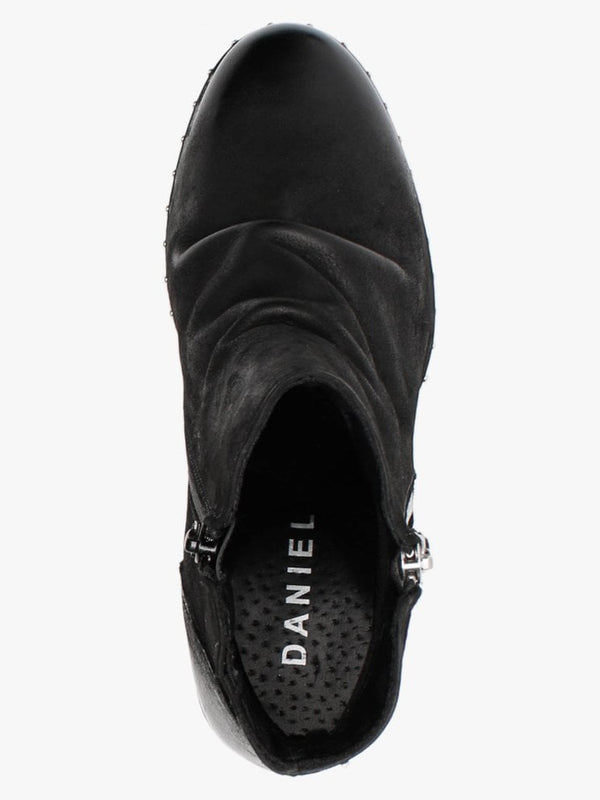 Sabreti Black Leather Ankle Boots