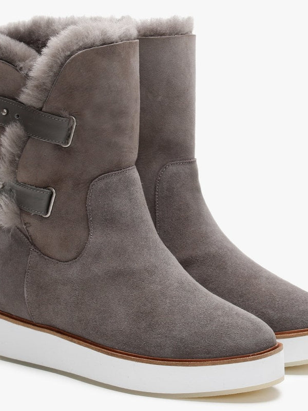 Bushmill Grey Double-Face Sheepskin Ankle Boots