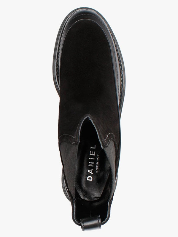 Napolly Black Suede Elongated Chelsea Boots