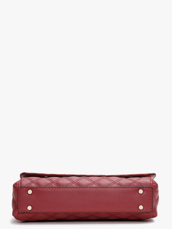 Cessily Quilted Convertible Red Cross-Body Bag