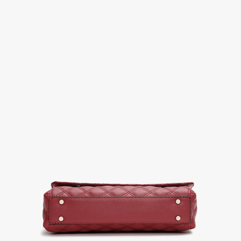 Cessily Quilted Convertible Red Cross-Body Bag