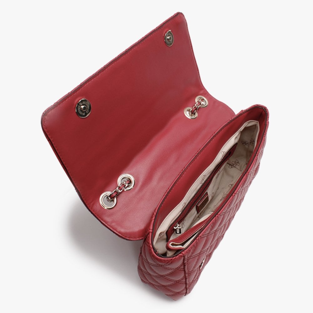 Cessily Quilted Convertible Red Cross-Body Bag
