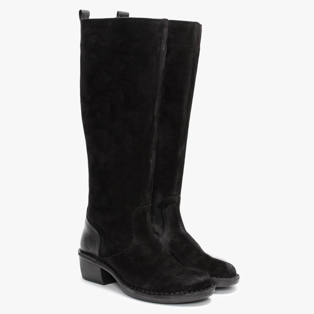 Mine Black Suede Knee Boots