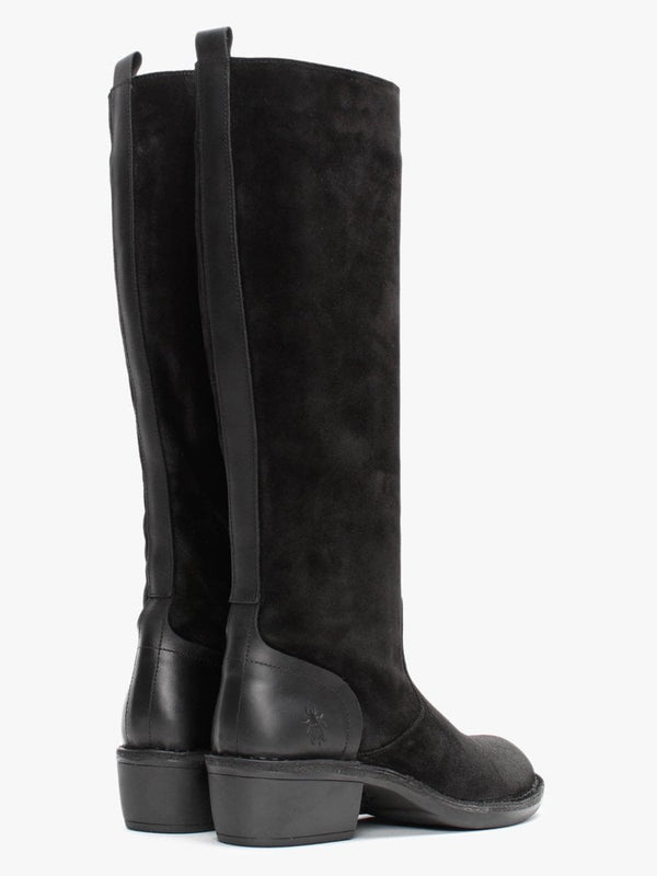 Mine Black Suede Knee Boots