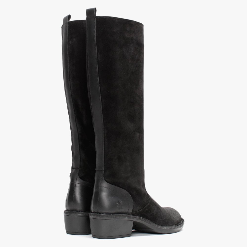 Mine Black Suede Knee Boots