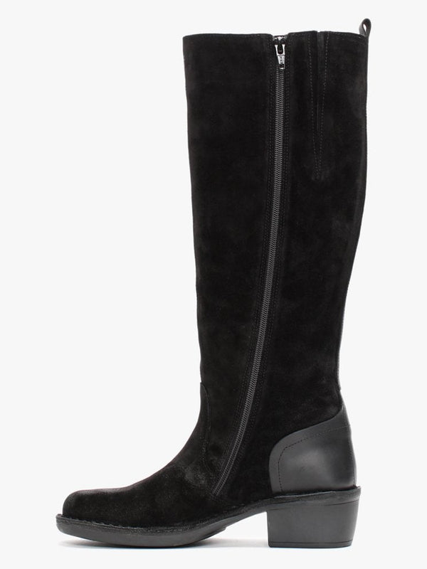 Mine Black Suede Knee Boots