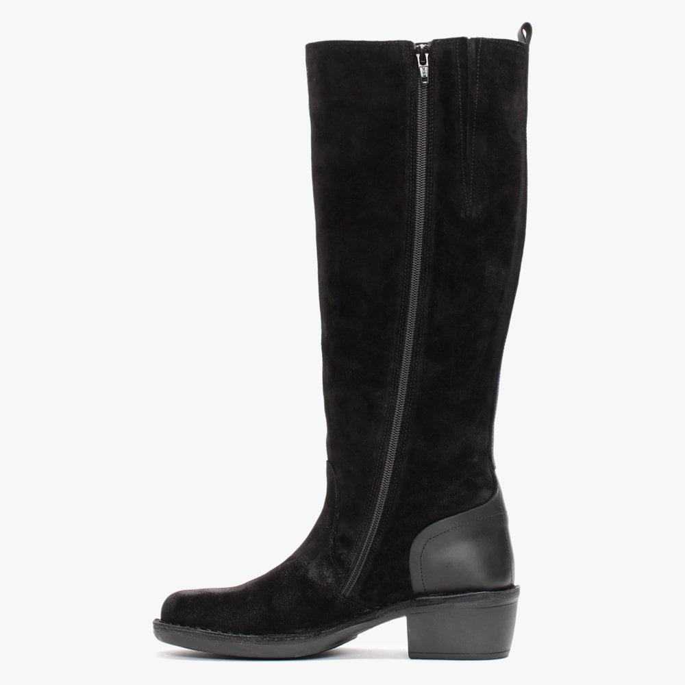 Mine Black Suede Knee Boots