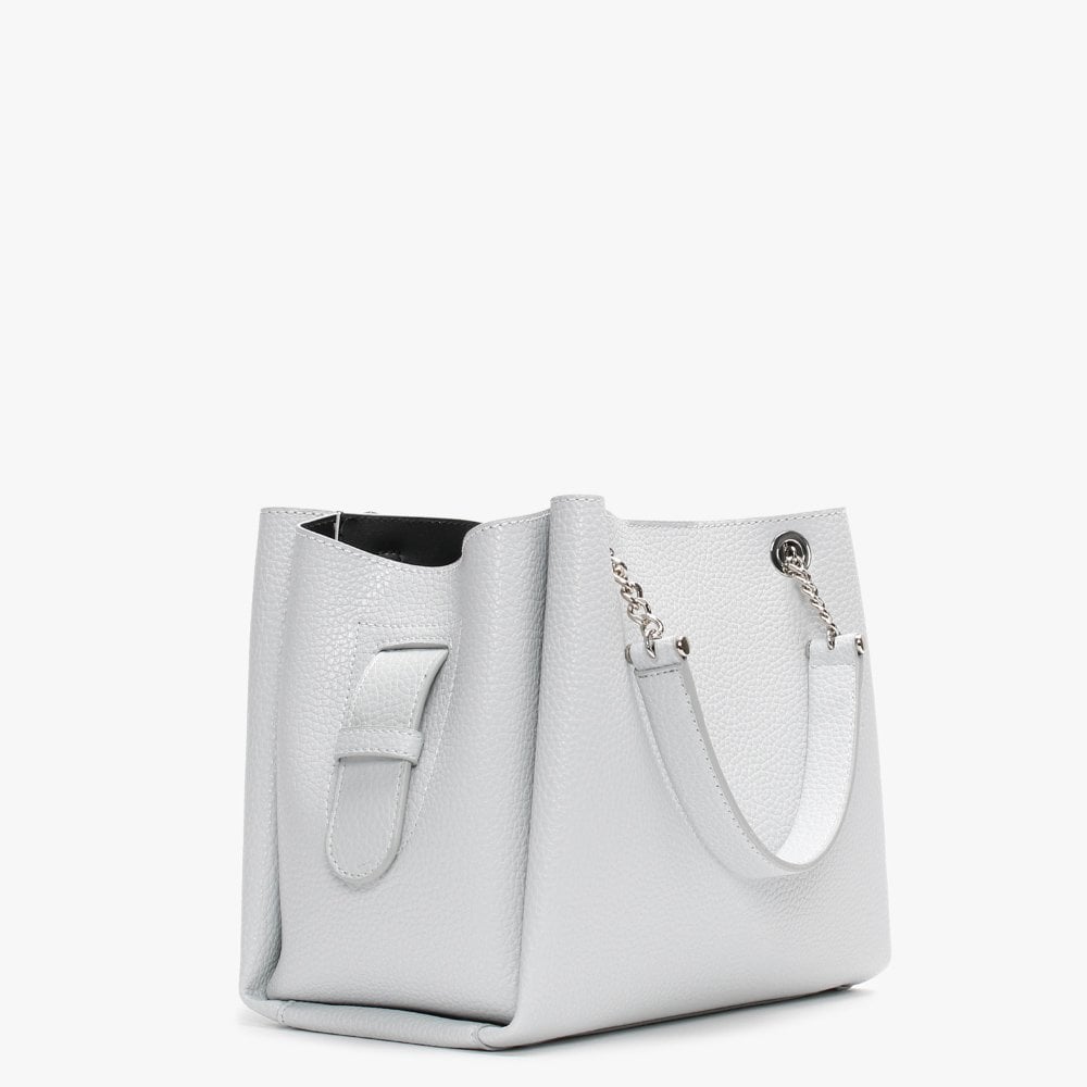 Small Tri Pearl & Black Pebbled Tote Bag