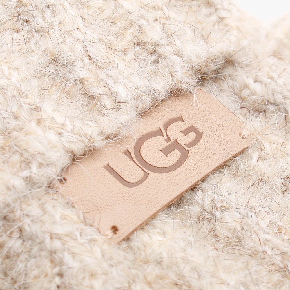 Boucle Oatmeal Knitted Fingerless Gloves