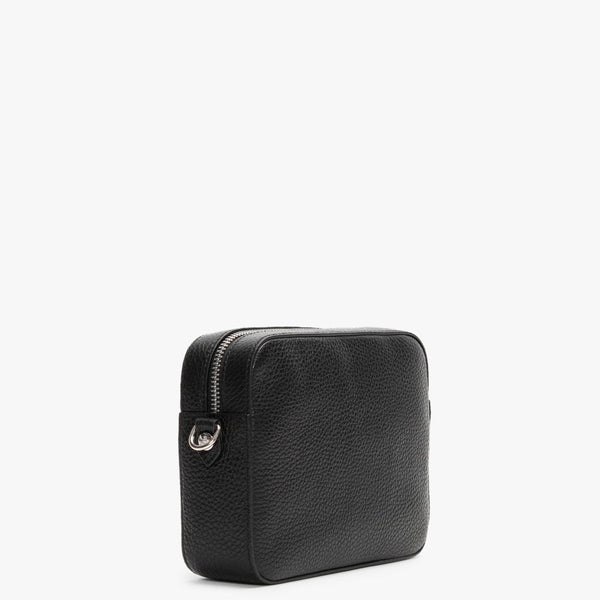 Rachel Black Leather Cross-Body Bag