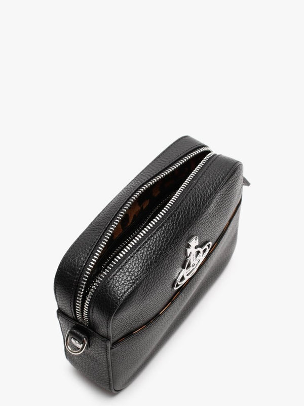 Rachel Black Leather Cross-Body Bag
