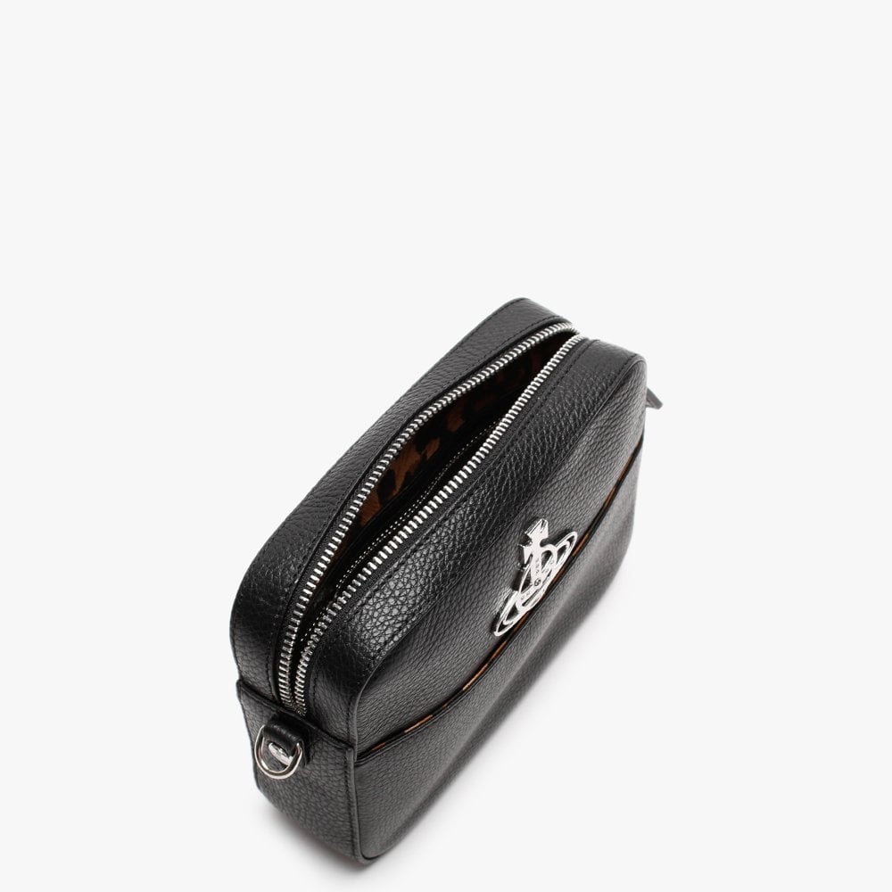 Rachel Black Leather Cross-Body Bag
