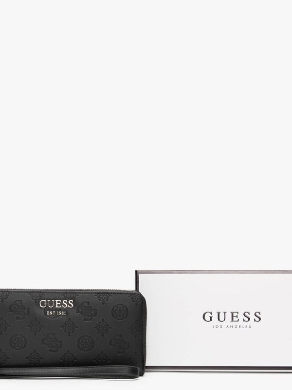 Vikky Stamp Logo Black Zip Around Wallet