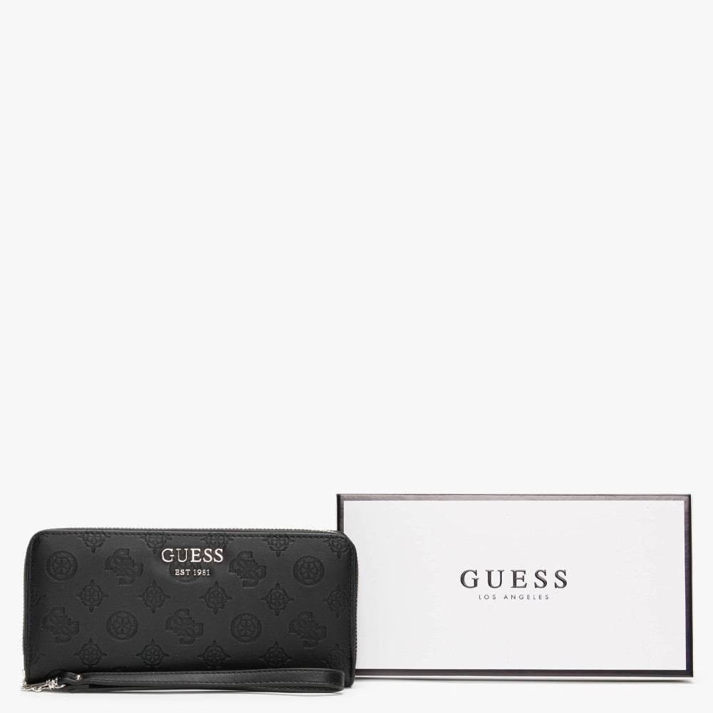 Vikky Stamp Logo Black Zip Around Wallet