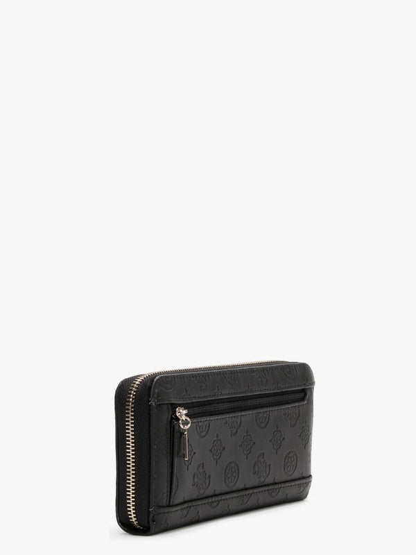Vikky Stamp Logo Black Zip Around Wallet