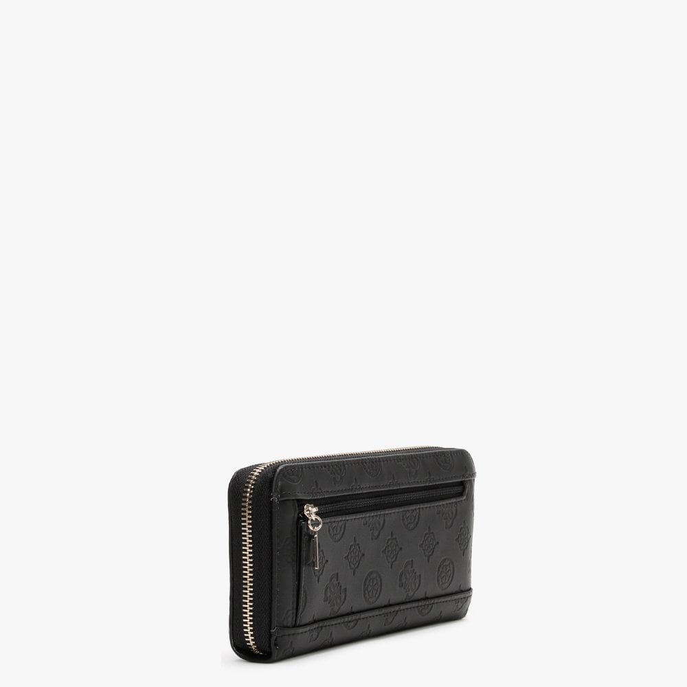 Vikky Stamp Logo Black Zip Around Wallet
