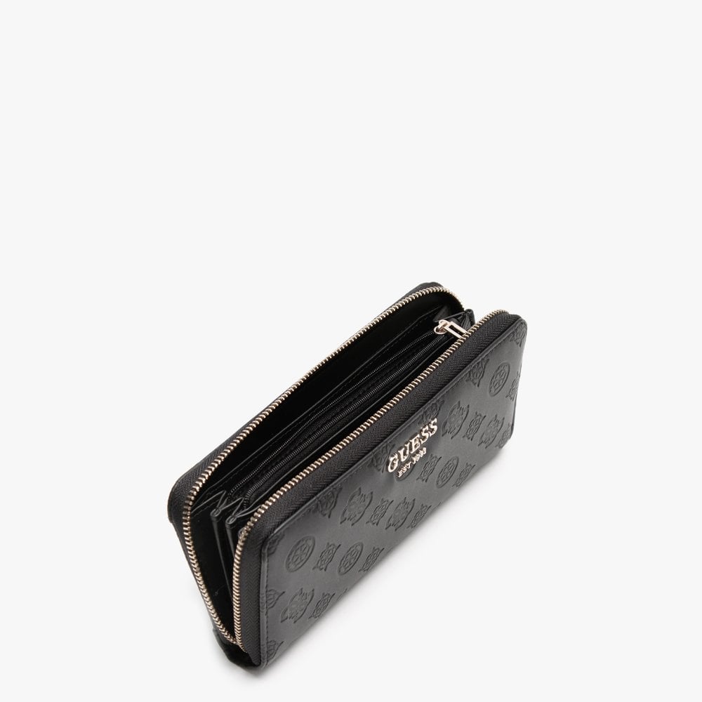Vikky Stamp Logo Black Zip Around Wallet