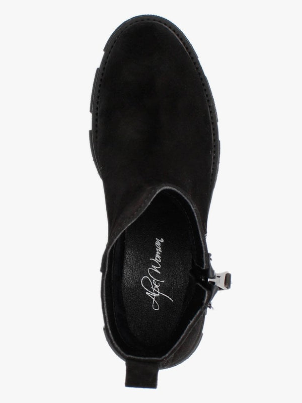Tarragon Black Suede Ankle Boots