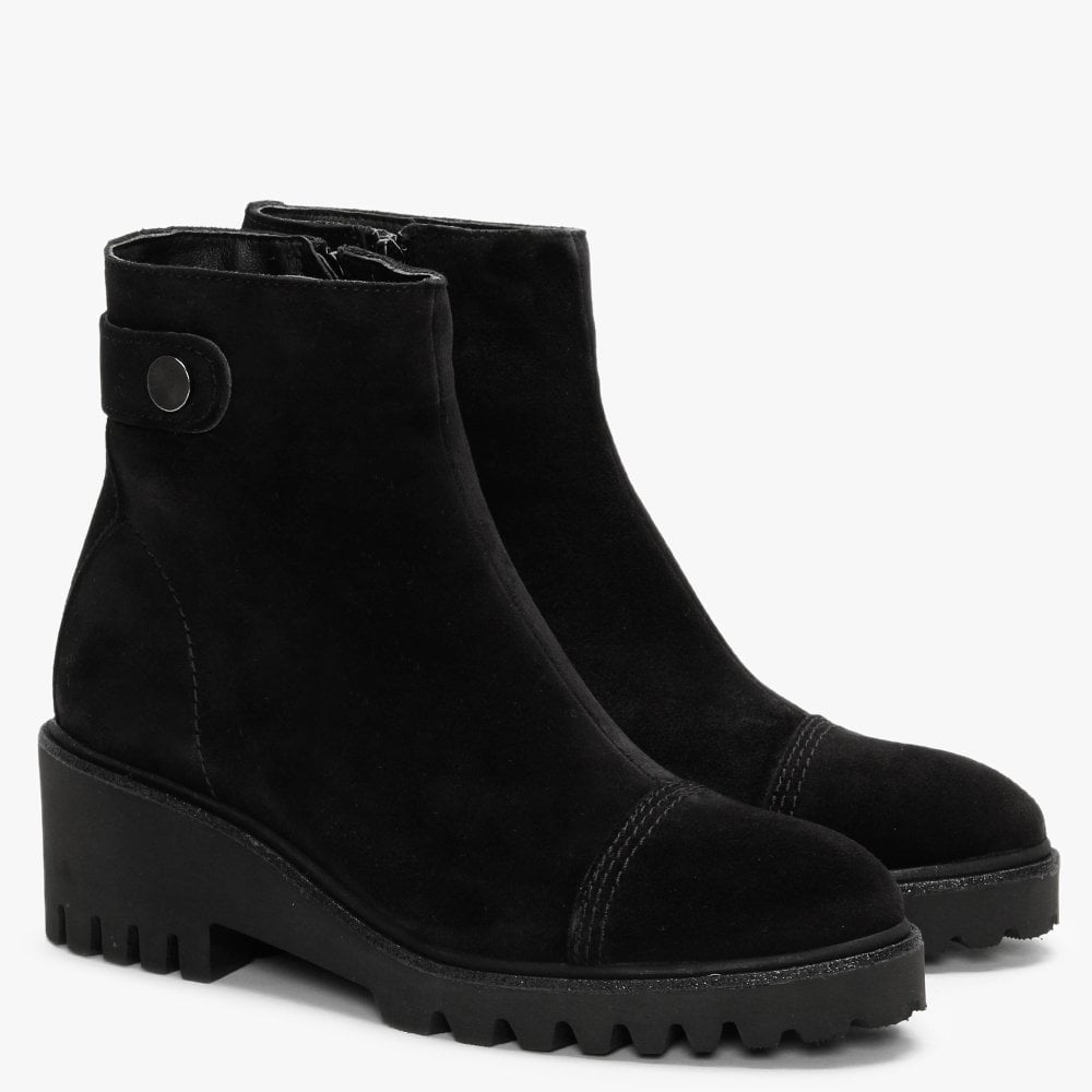 Oregano Black Suede Ankle Boots