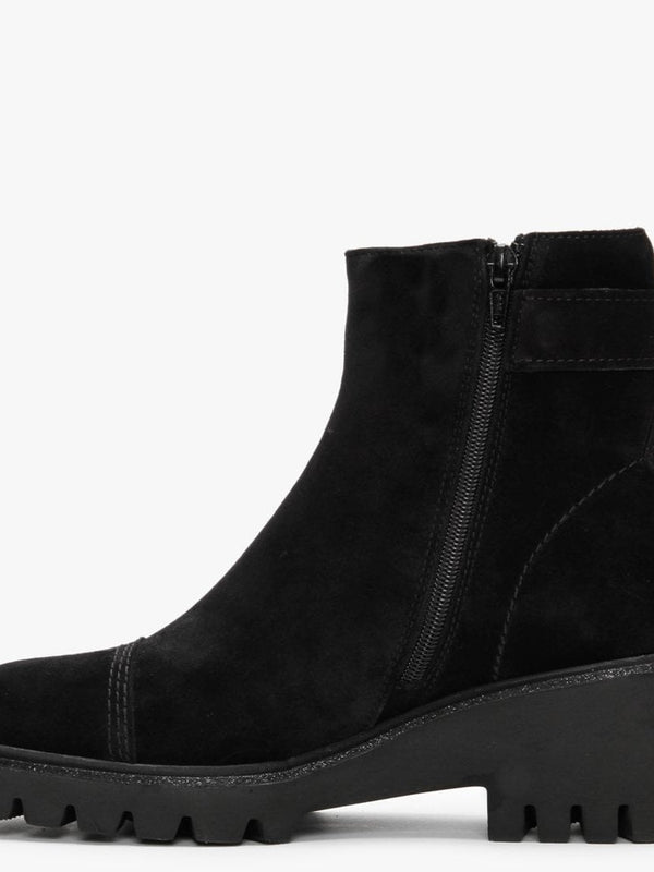 Oregano Black Suede Ankle Boots