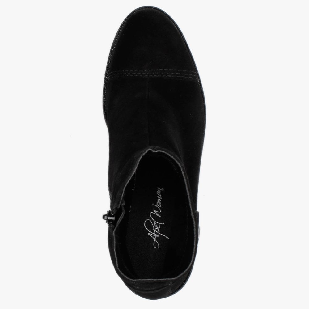 Oregano Black Suede Ankle Boots