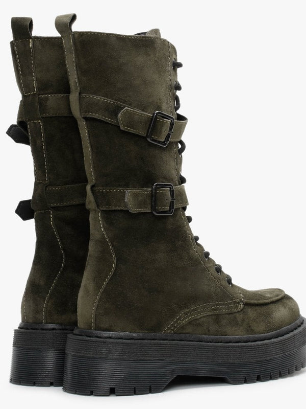 Cilantro Green Suede Calf Boots
