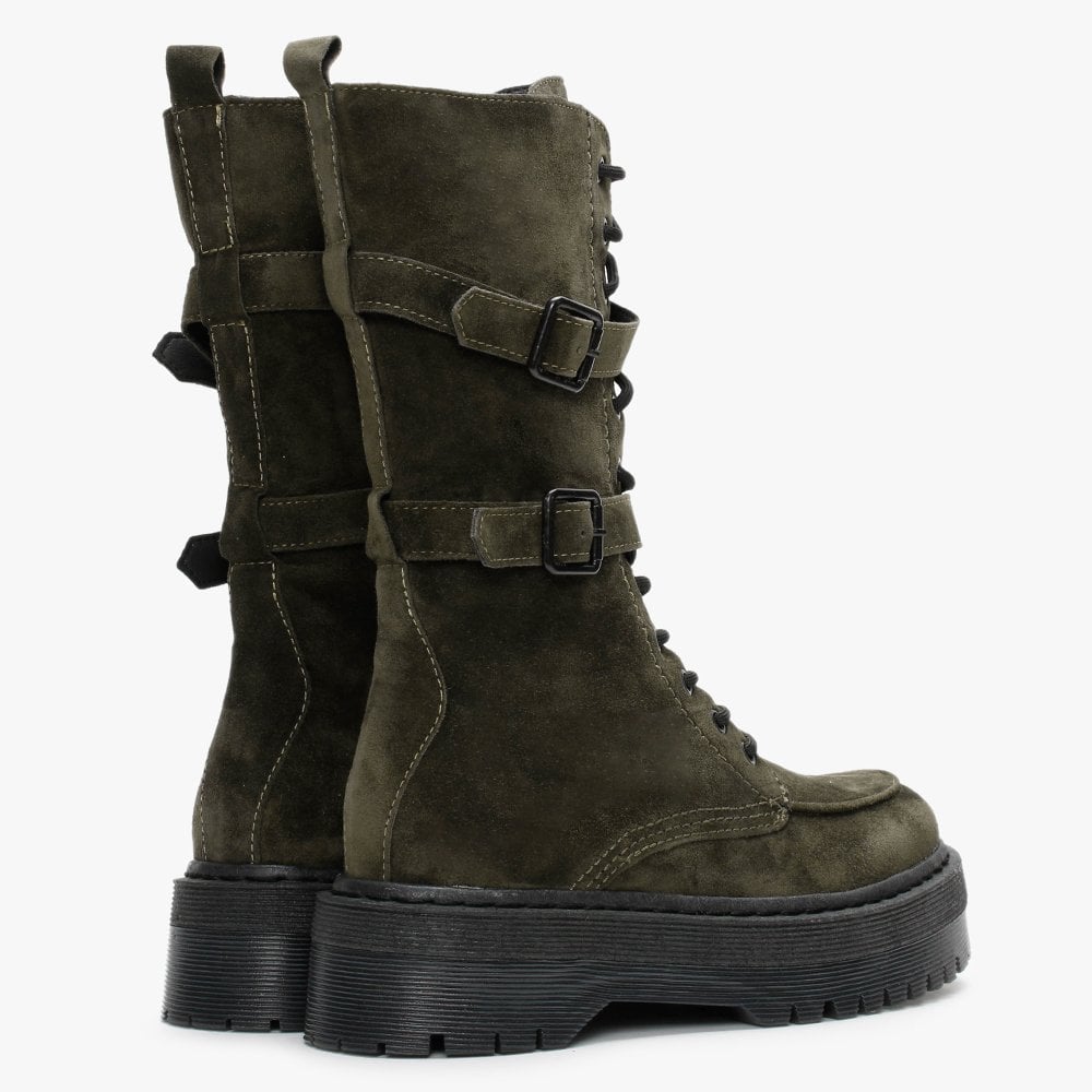 Cilantro Green Suede Calf Boots