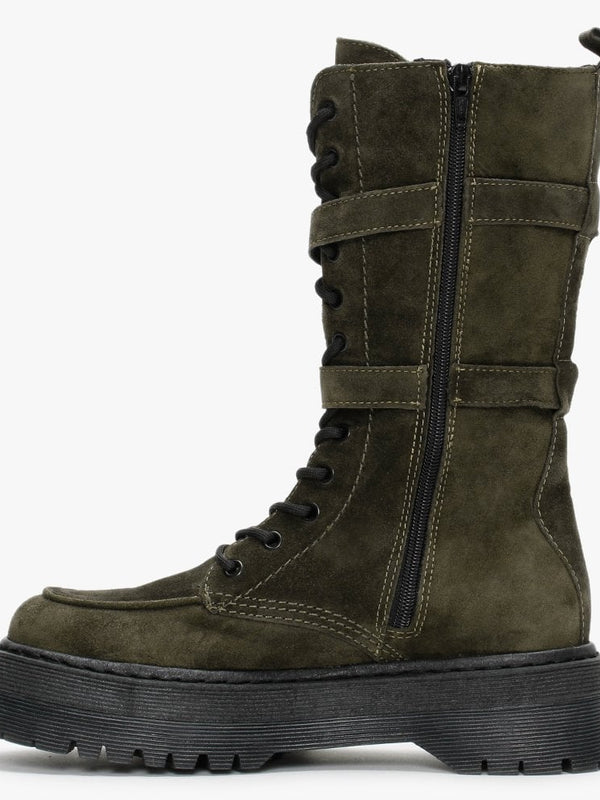 Cilantro Green Suede Calf Boots