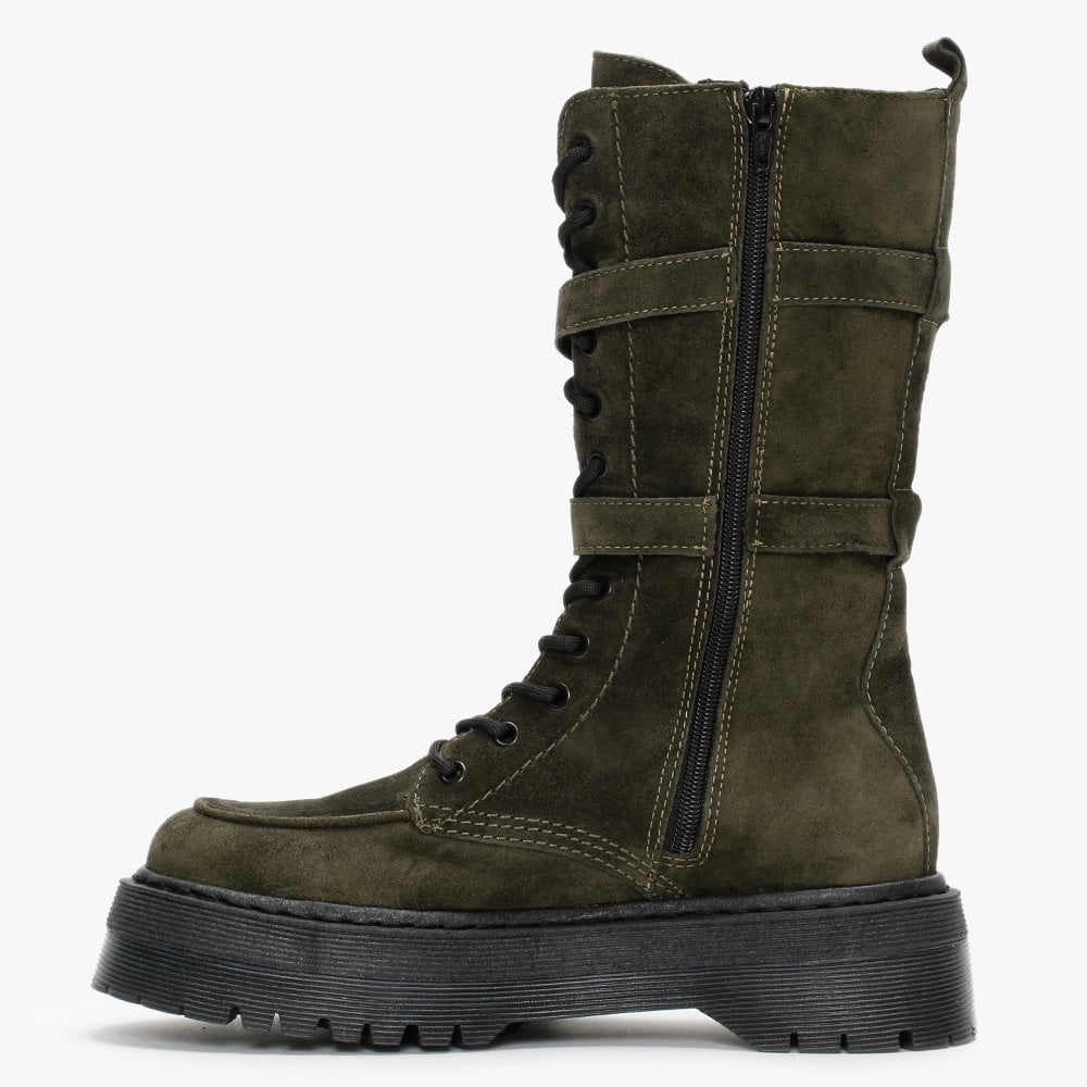 Cilantro Green Suede Calf Boots