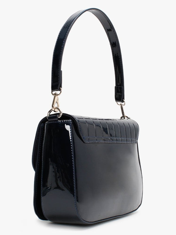 Bongo Blue Patent Satchel Bag