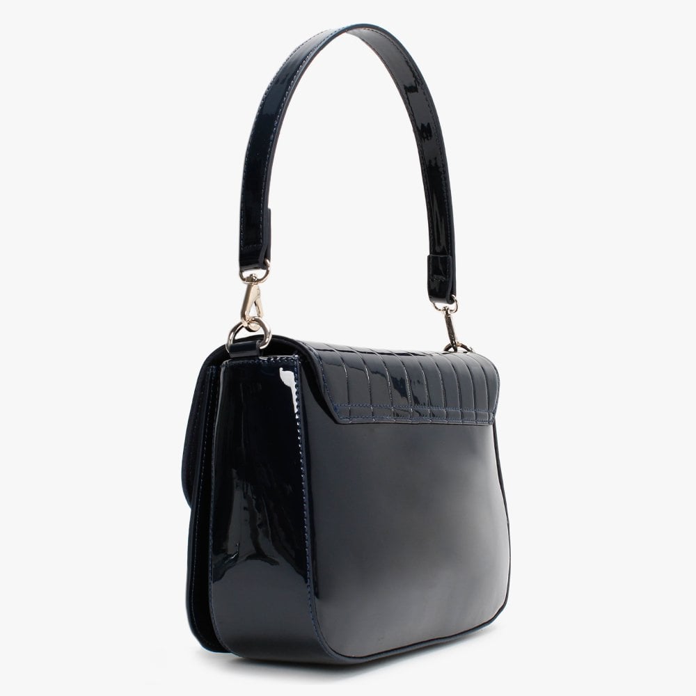 Bongo Blue Patent Satchel Bag