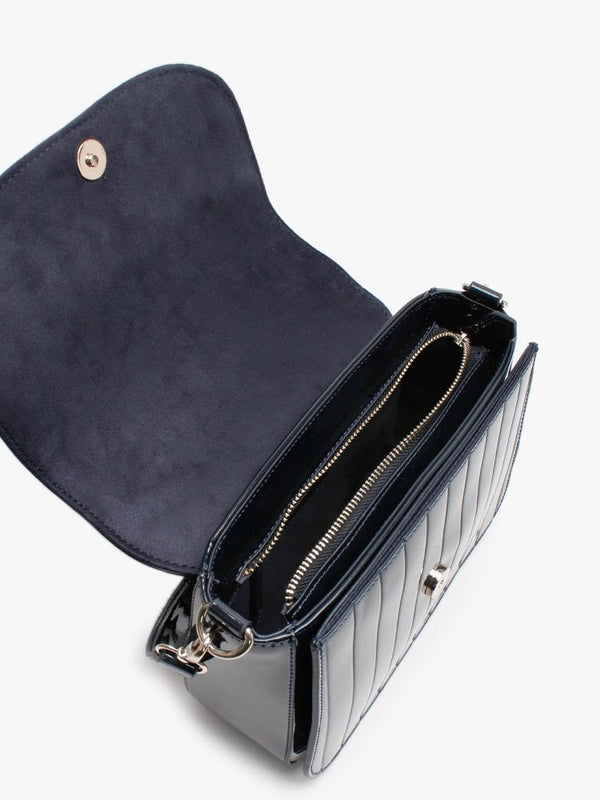Bongo Blue Patent Satchel Bag
