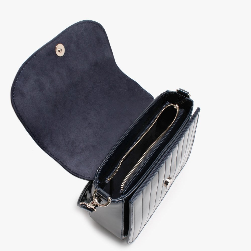 Bongo Blue Patent Satchel Bag