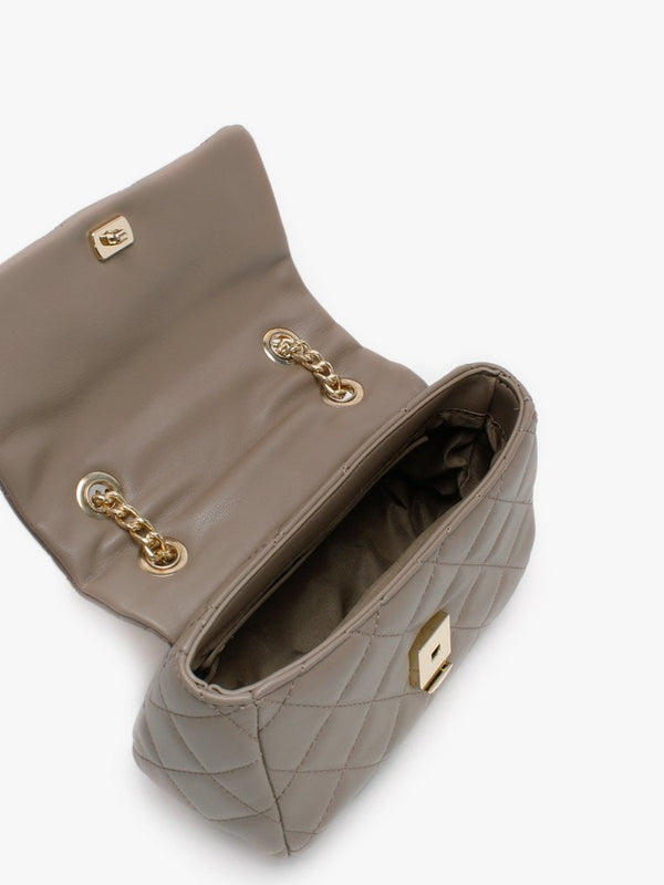 Ocarina Taupe Quilted Cross-Body Bag