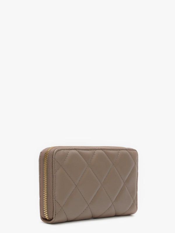 Ocarina Taupe Quilted Zip Around Wallet