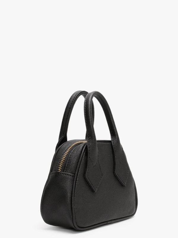 Mini Victoria Yasmine Black Leather Dome Cross-Body Bag
