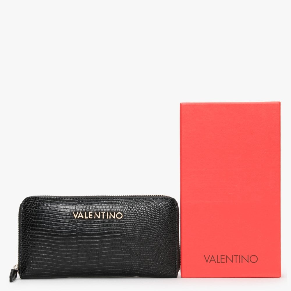 Kensington Black Reptile Zip Around Wallet