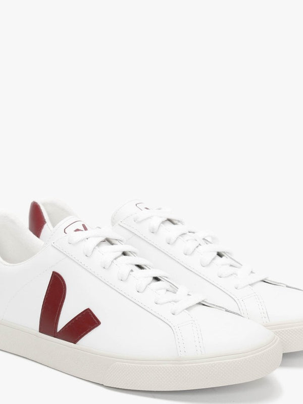 Esplar Logo Extra White Marsala Leather Trainers
