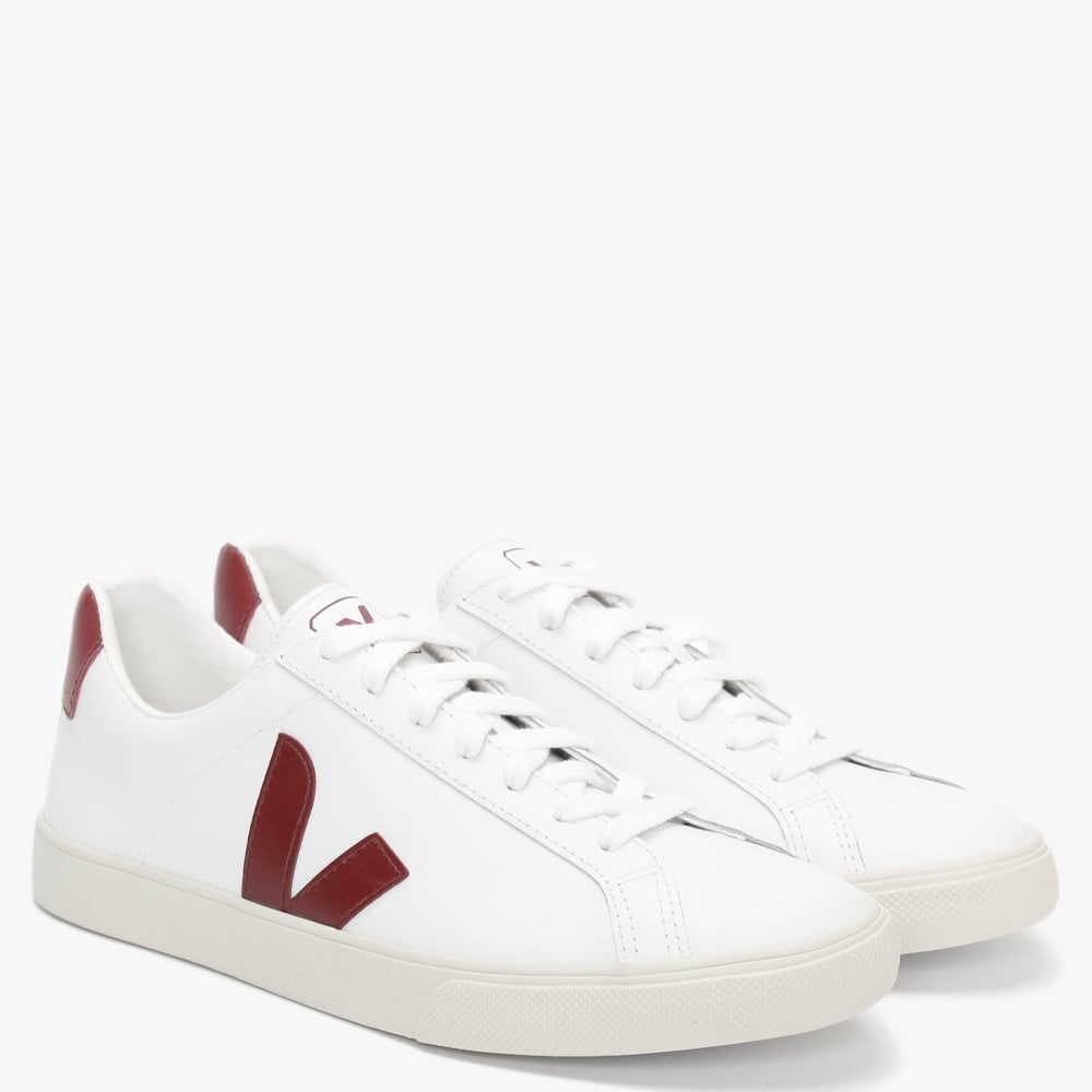 Esplar Logo Extra White Marsala Leather Trainers