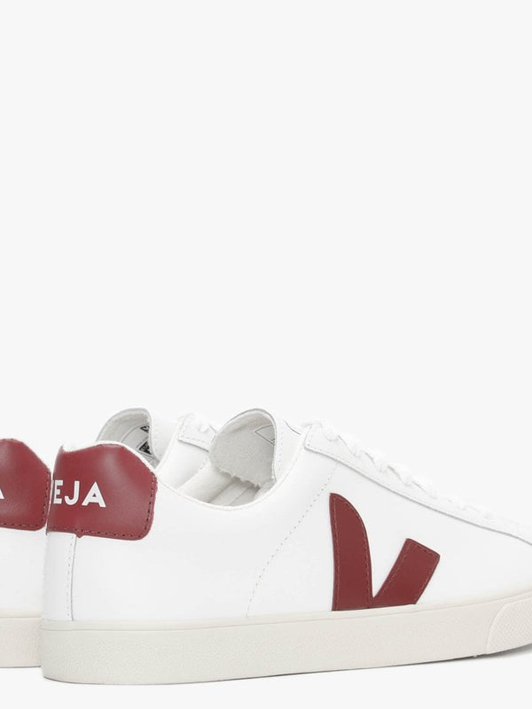 Esplar Logo Extra White Marsala Leather Trainers