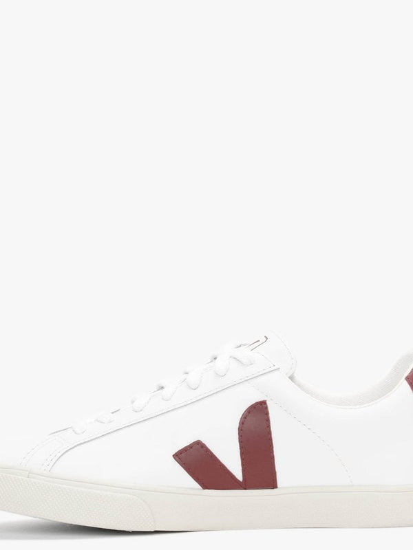 Esplar Logo Extra White Marsala Leather Trainers