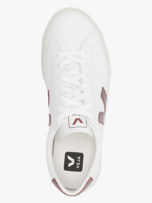 Esplar Logo Extra White Marsala Leather Trainers