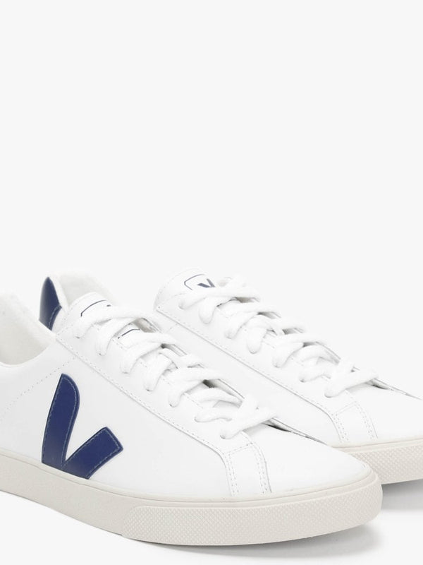 Esplar Logo Extra White Cobalt Leather Trainers