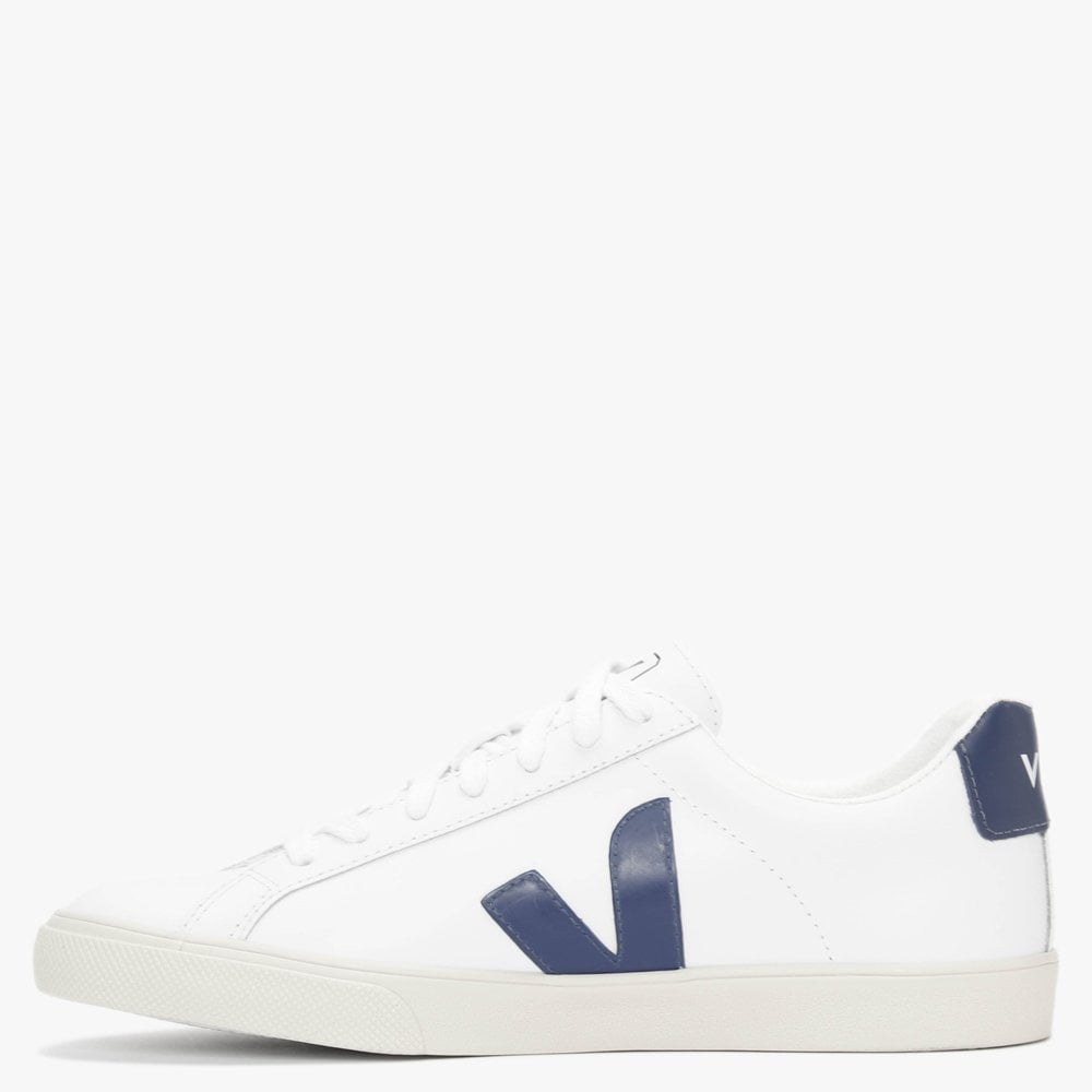 Esplar Logo Extra White Cobalt Leather Trainers