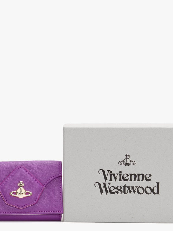 Victoria Purple Leather Folded Wallet